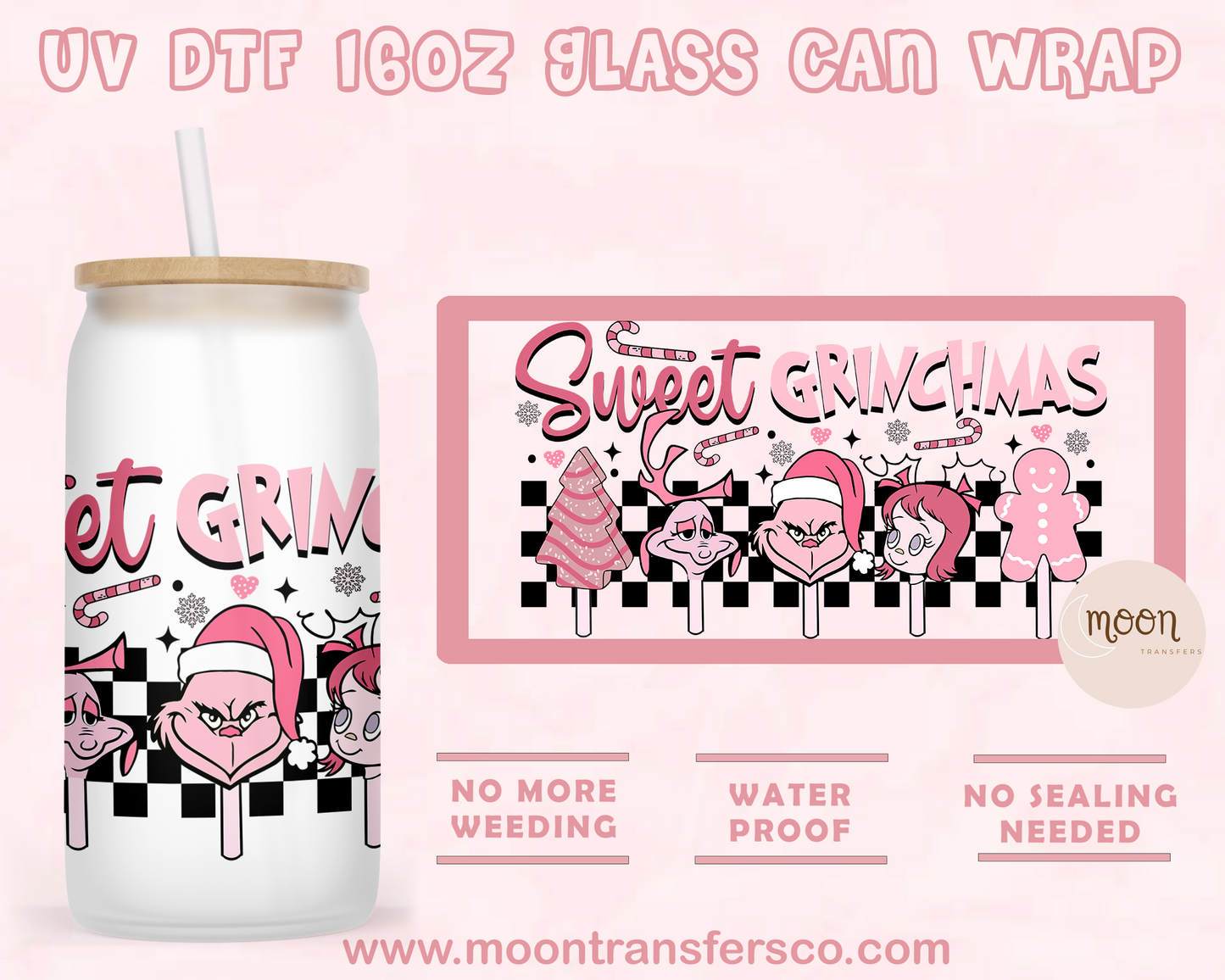 153- UV DTF 16oz Glass Can