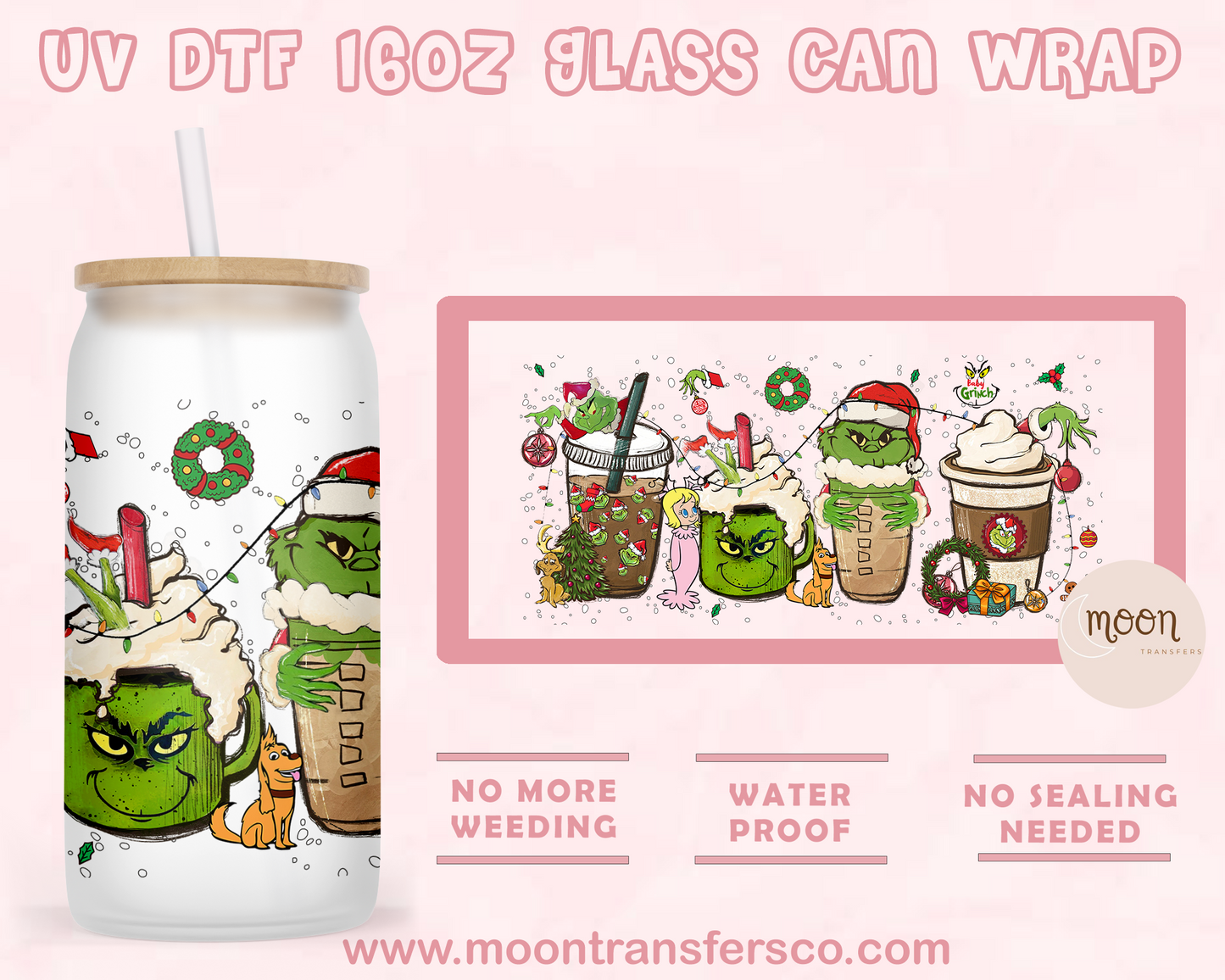 158- UV DTF 16oz Glass Can