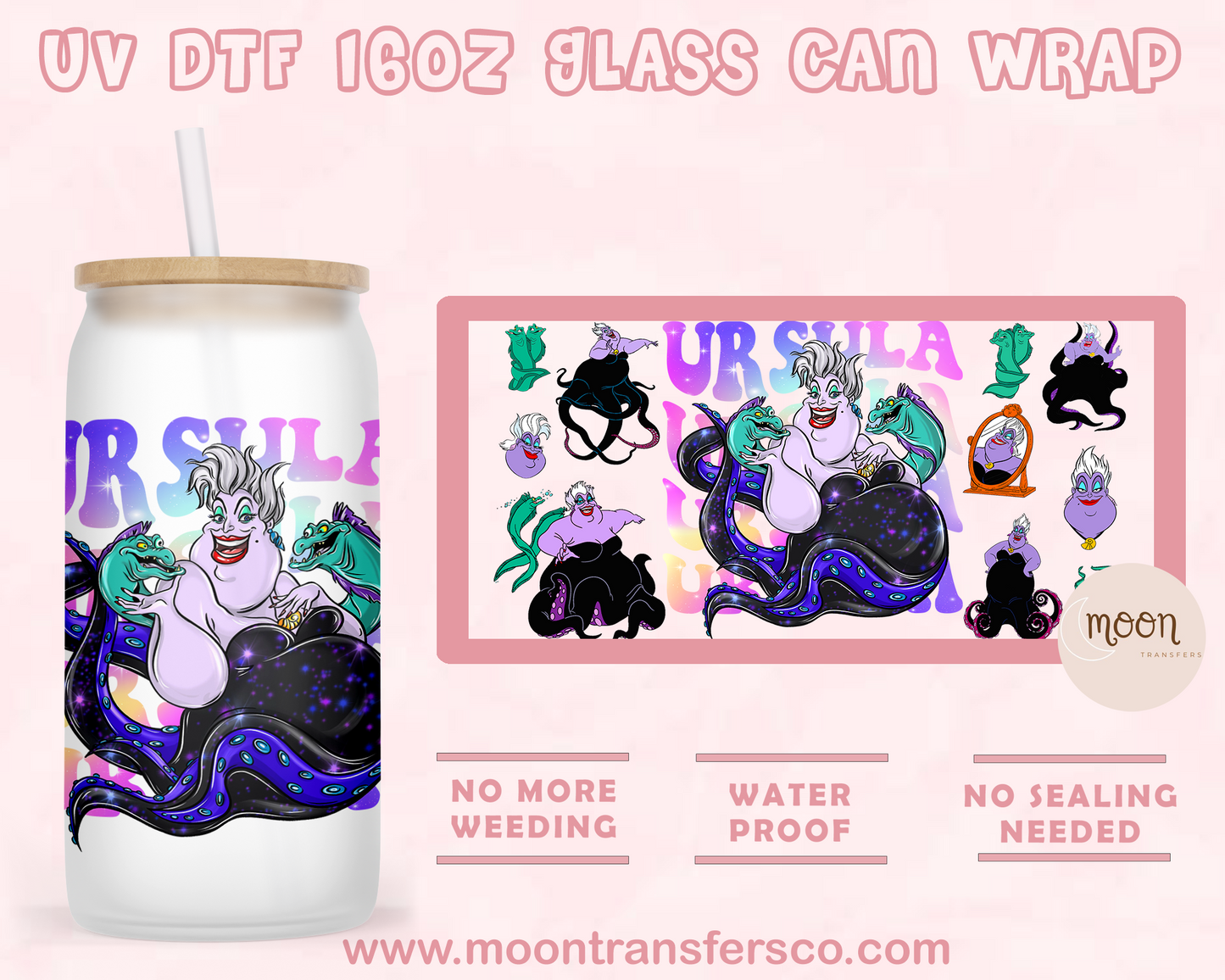 Sula- UV DTF 16oz Glass Can
