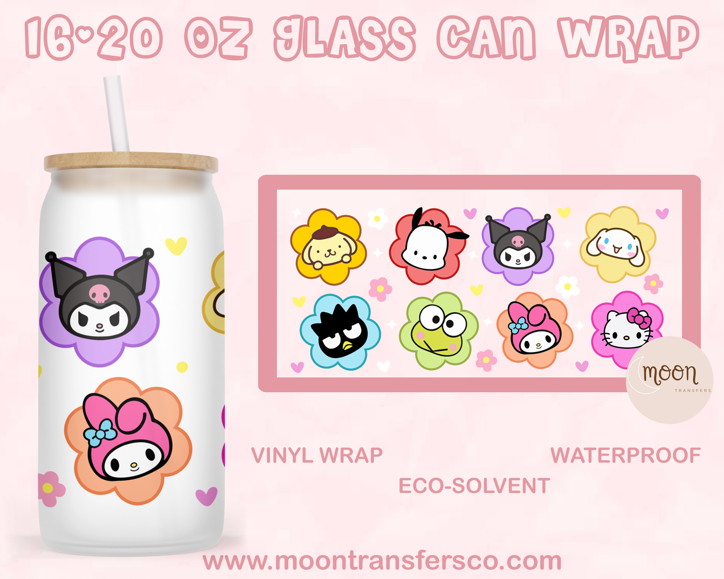 046| Glass Tumbler Wrap | Vinyl Decal | Glass Can Wraps