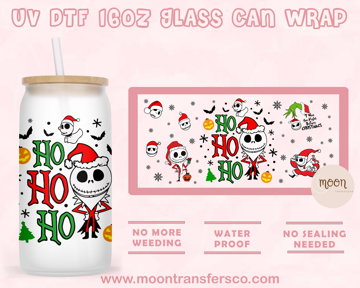 170- UV DTF 16oz Glass Can