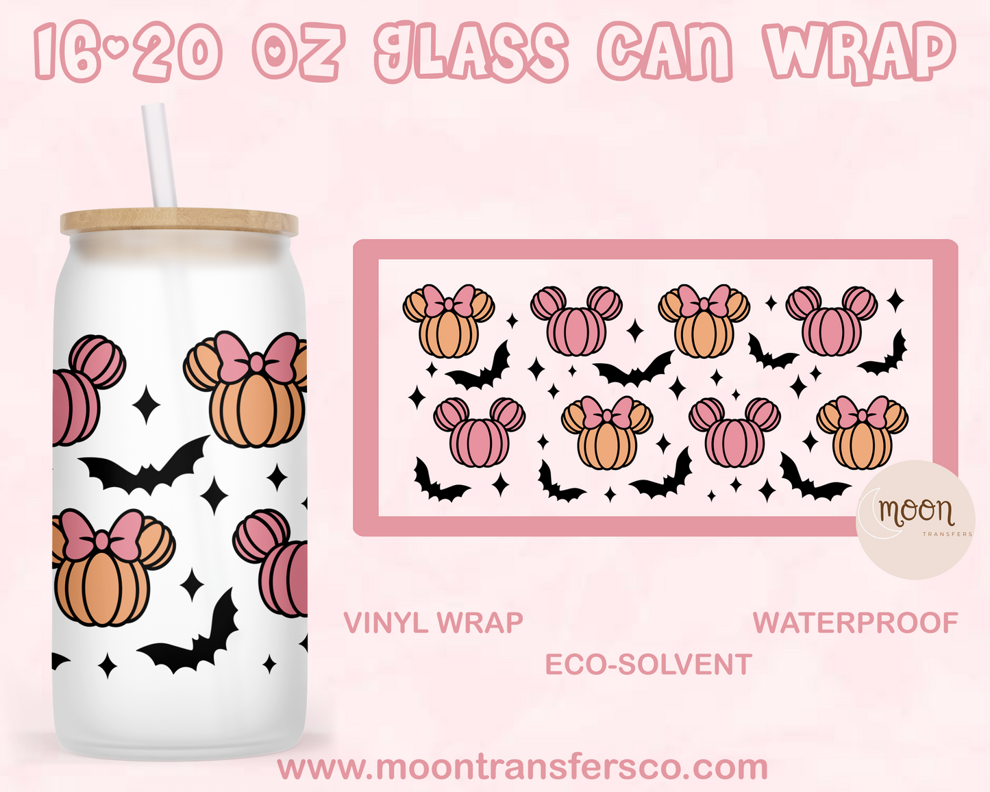M. Halloween | Glass Tumbler Wrap| Vinyl Decal | Glass Can Wraps