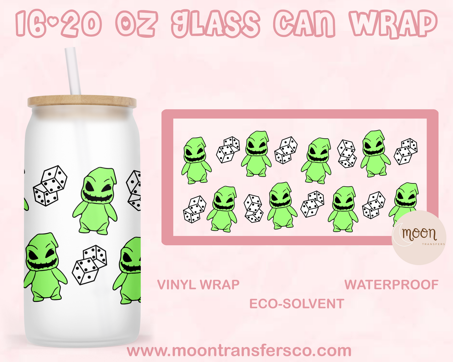 Spooky Boogie| Glass Tumbler Wrap| Vinyl Decal | Glass Can Wraps