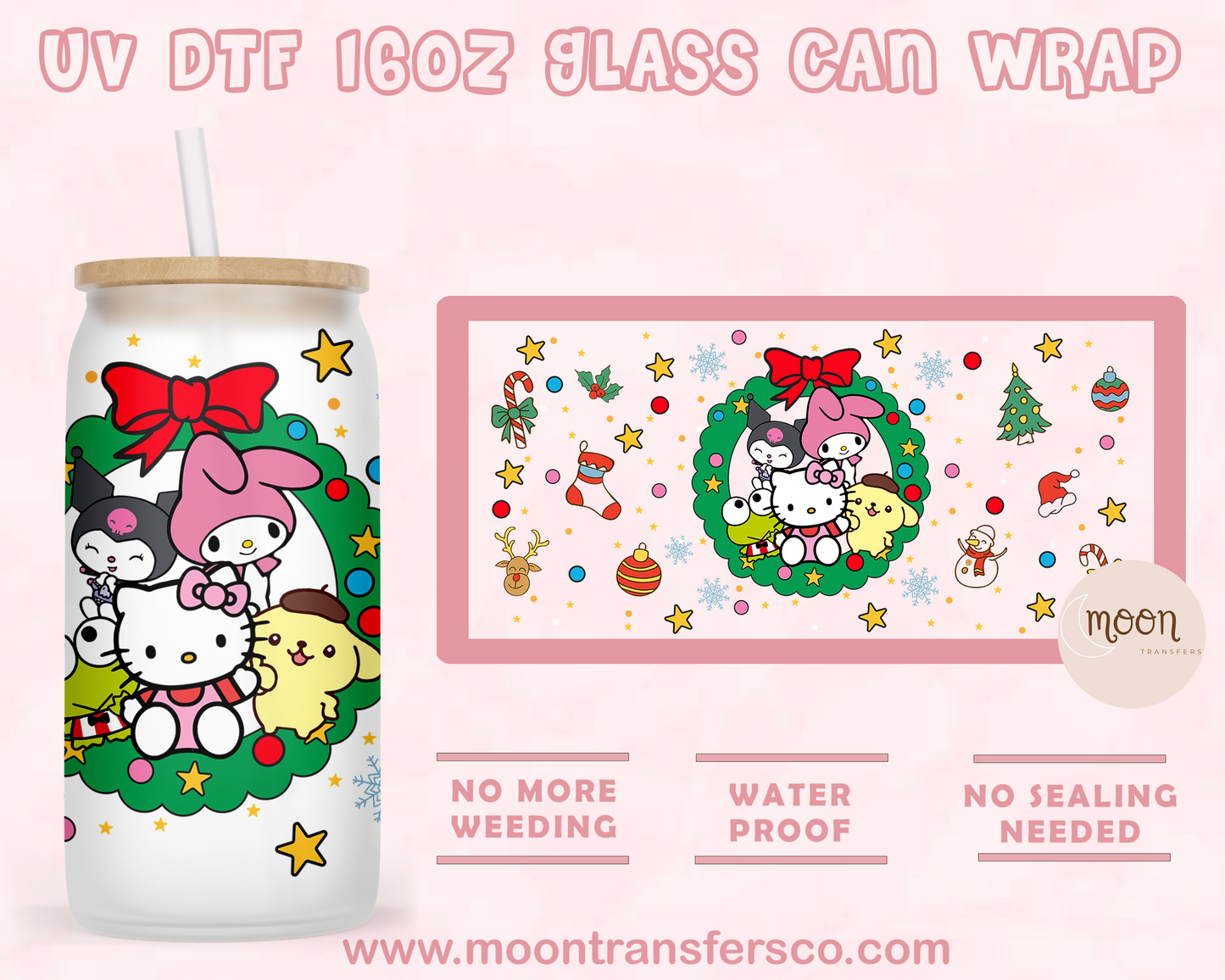 182- UV DTF 16oz Glass Can