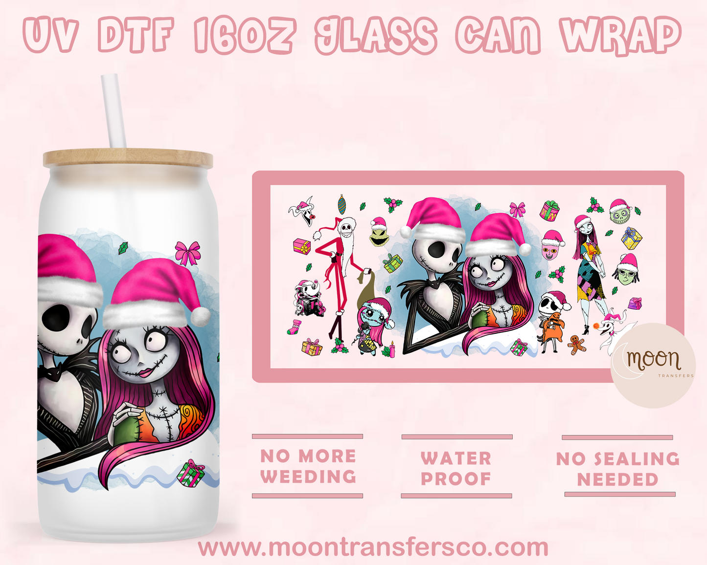185- UV DTF 16oz Glass Can