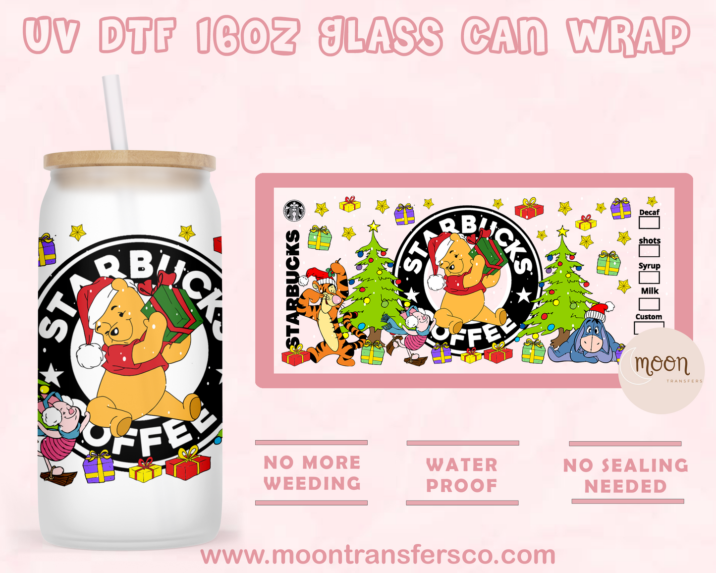 190- UV DTF 16oz Glass Can
