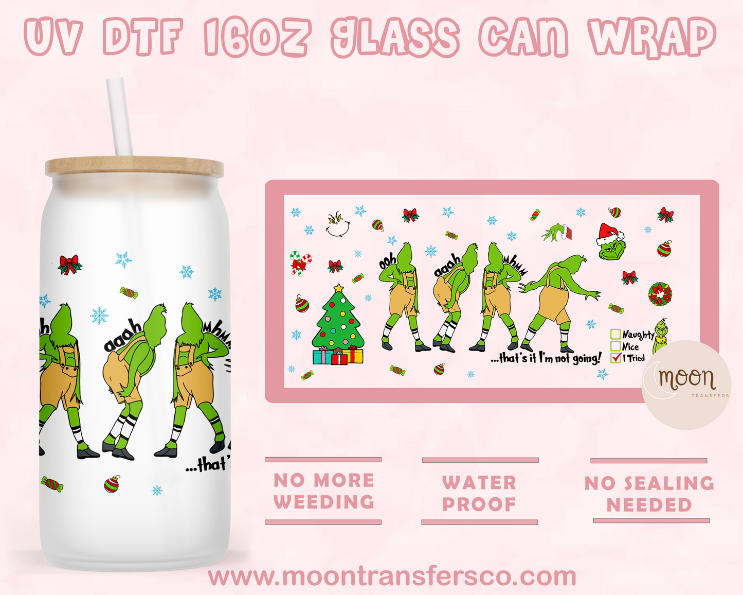 197- UV DTF 16oz Glass Can