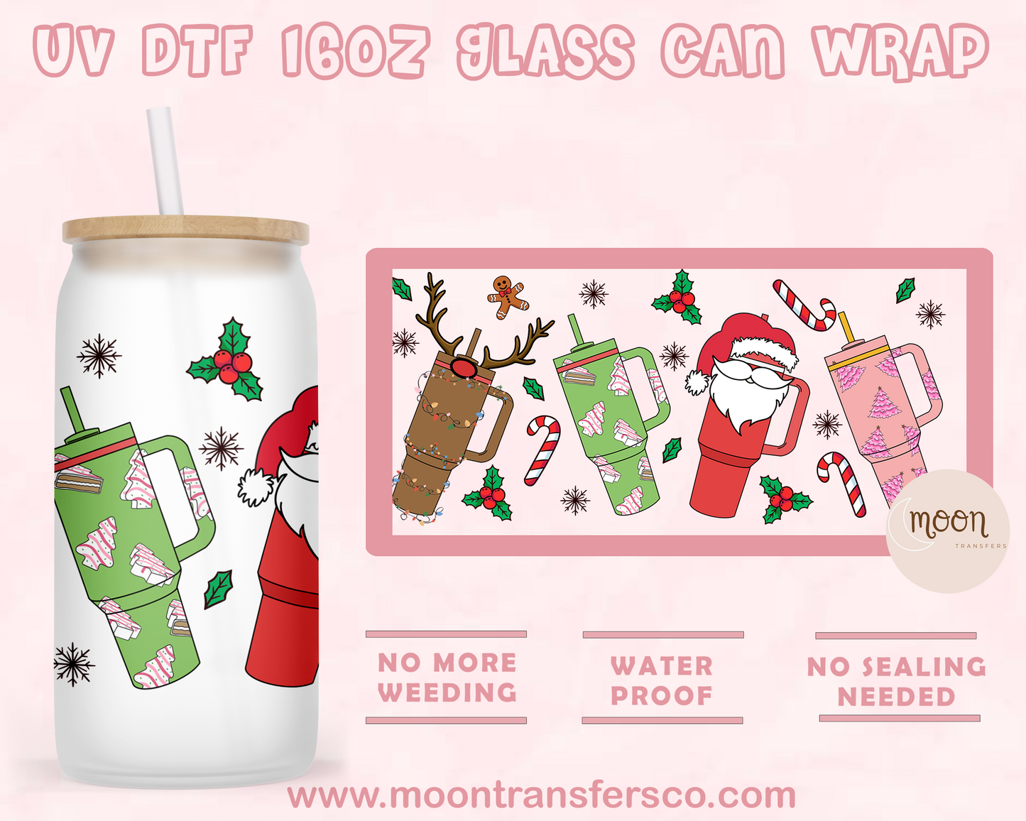 205- UV DTF 16oz Glass Can