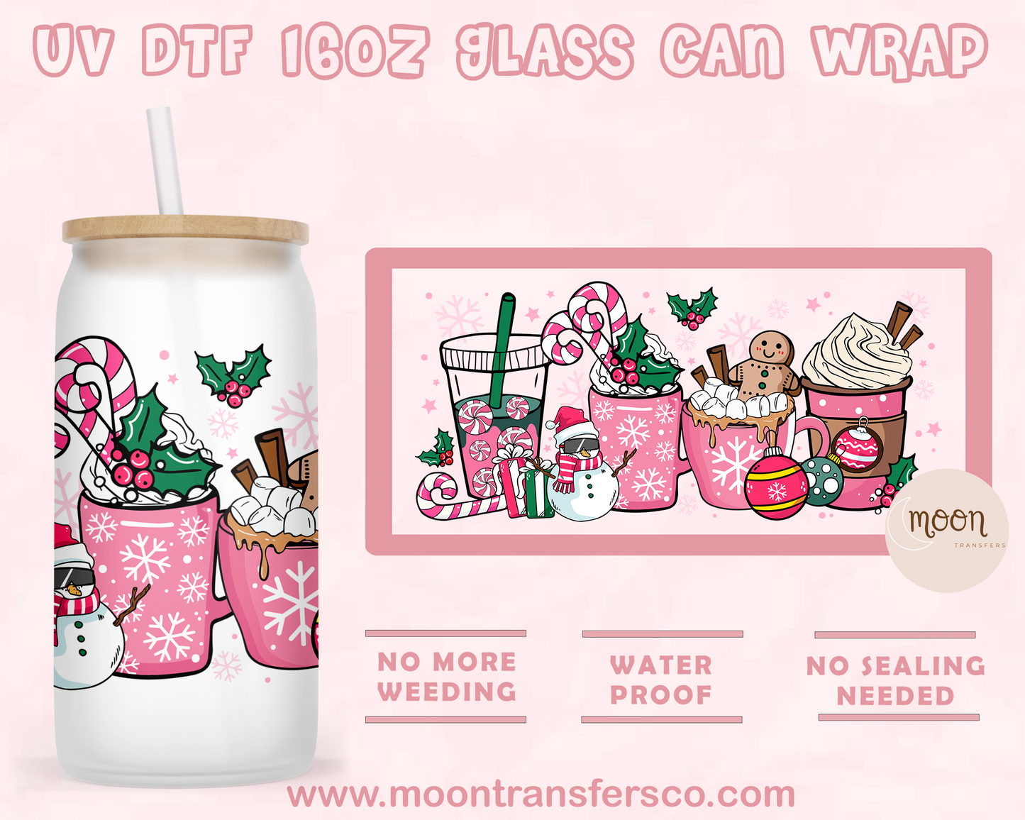 208- UV DTF 16oz Glass Can