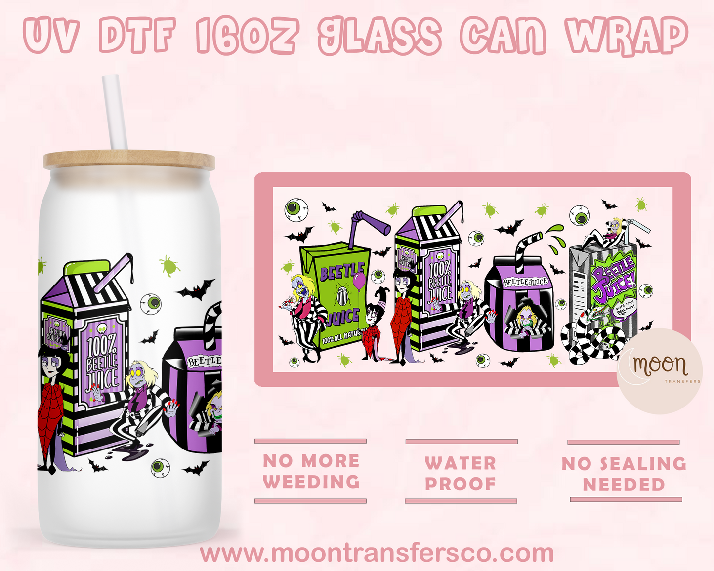 102- UV DTF 16oz Glass Can