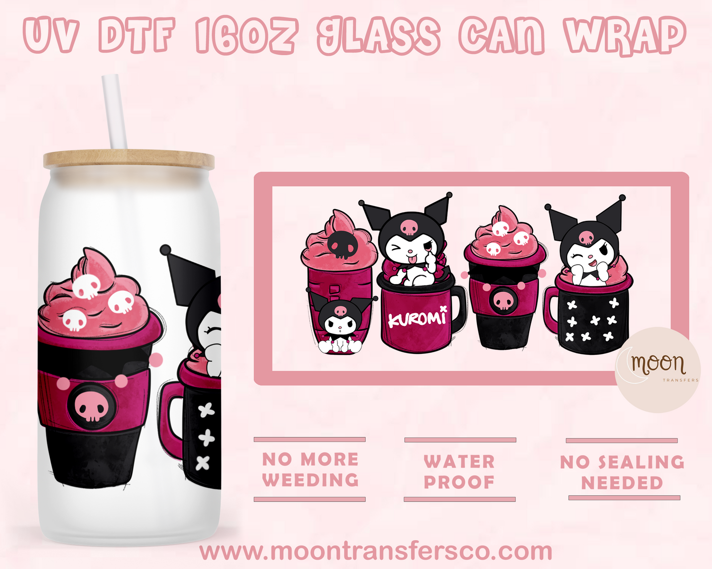 114- UV DTF 16oz Glass Can