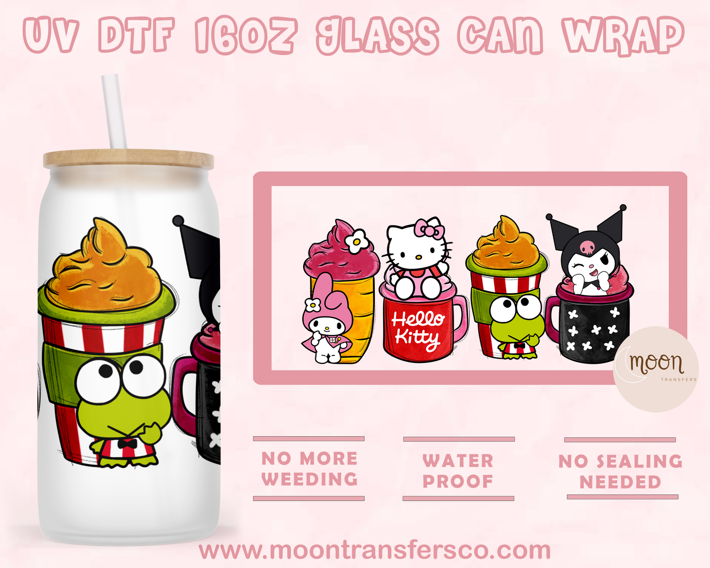 115- UV DTF 16oz Glass Can