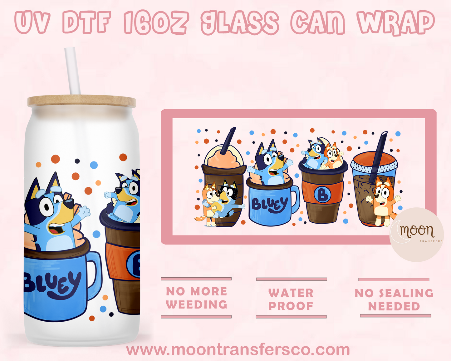 116- UV DTF 16oz Glass Can