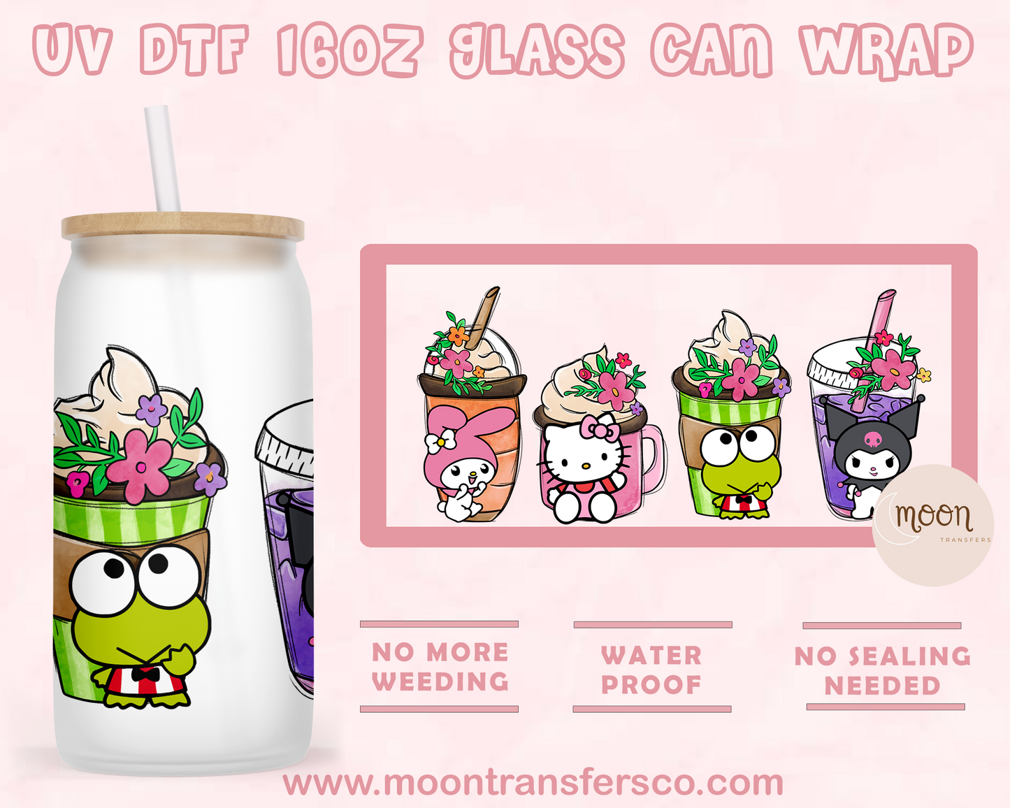 118- UV DTF 16oz Glass Can