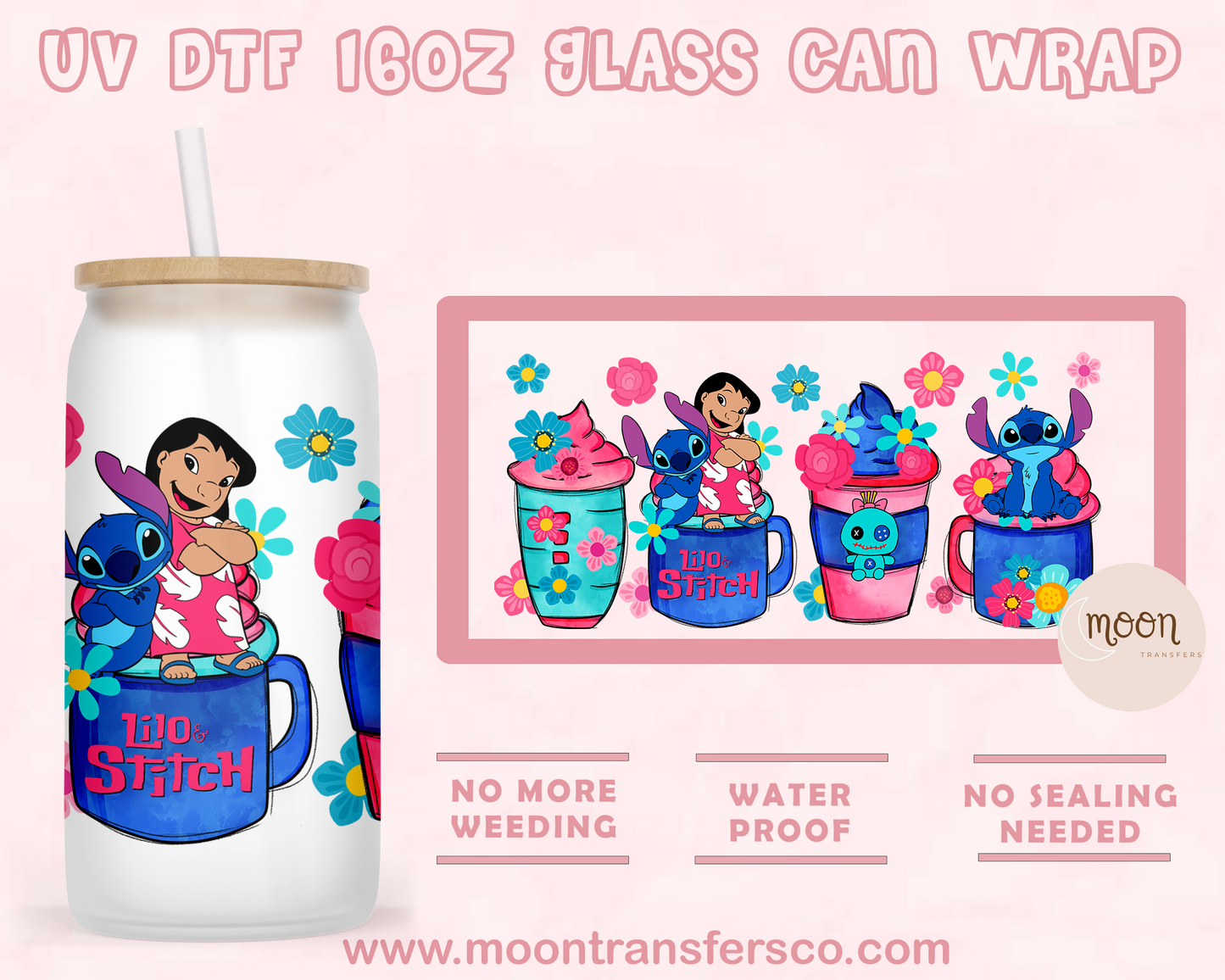 123- UV DTF 16oz Glass Can