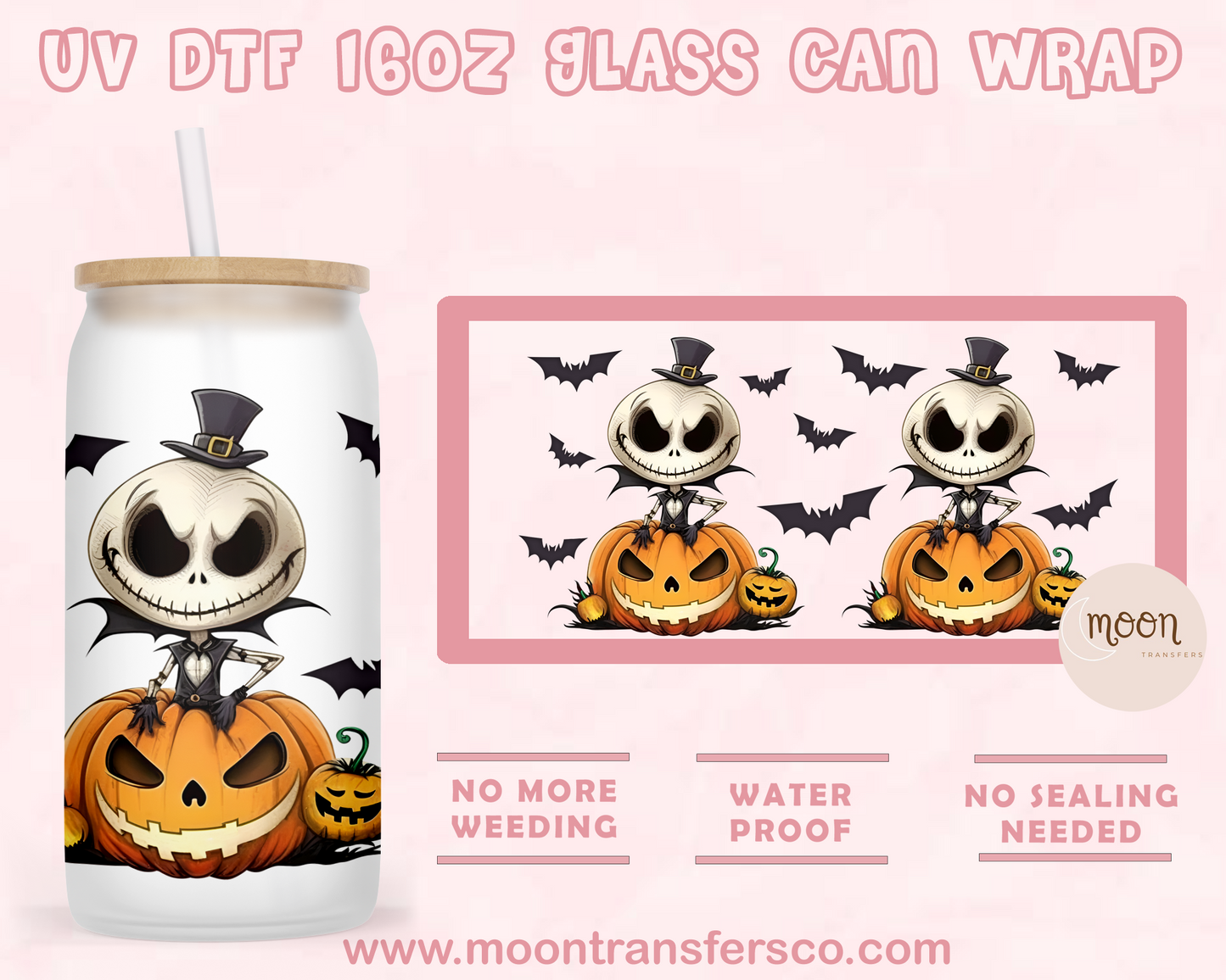 52- UV DTF 16oz Glass Can