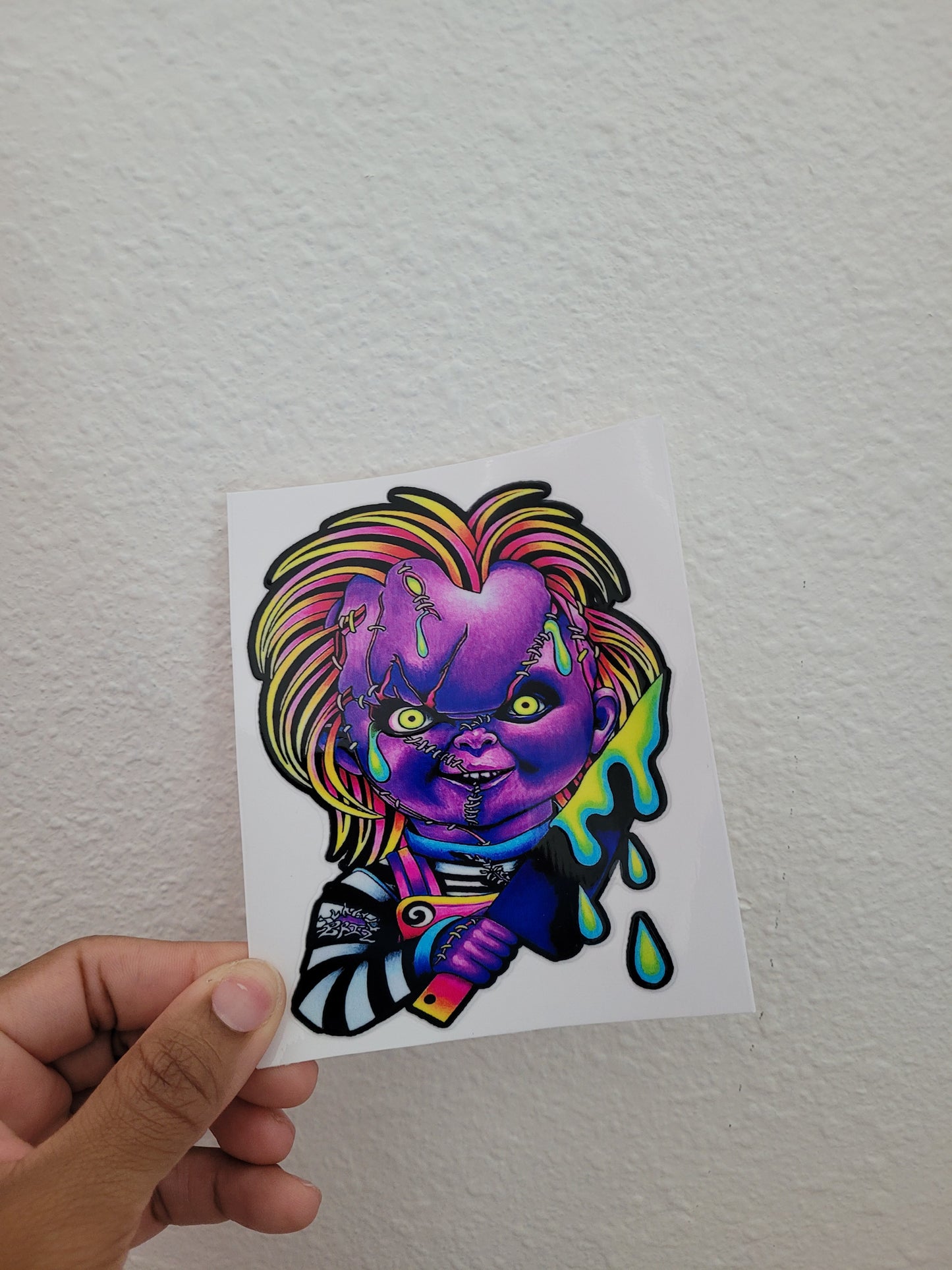 Purple Horror | UV DTF 16oz Glass Can | Decal