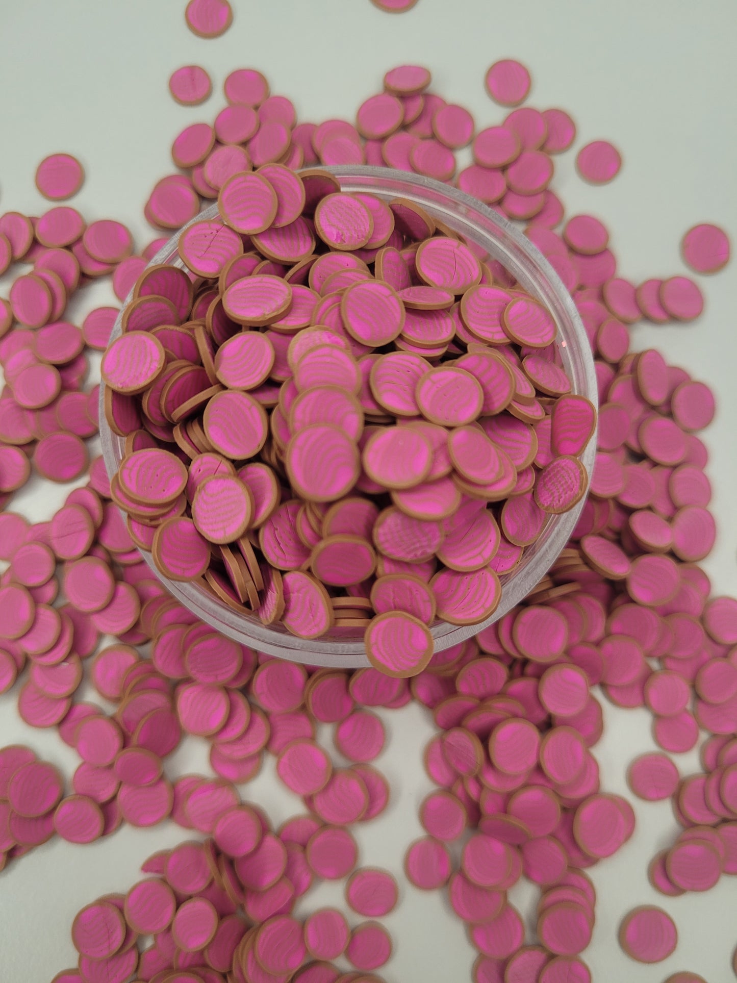 Pink Concha Slices Polymer Clay