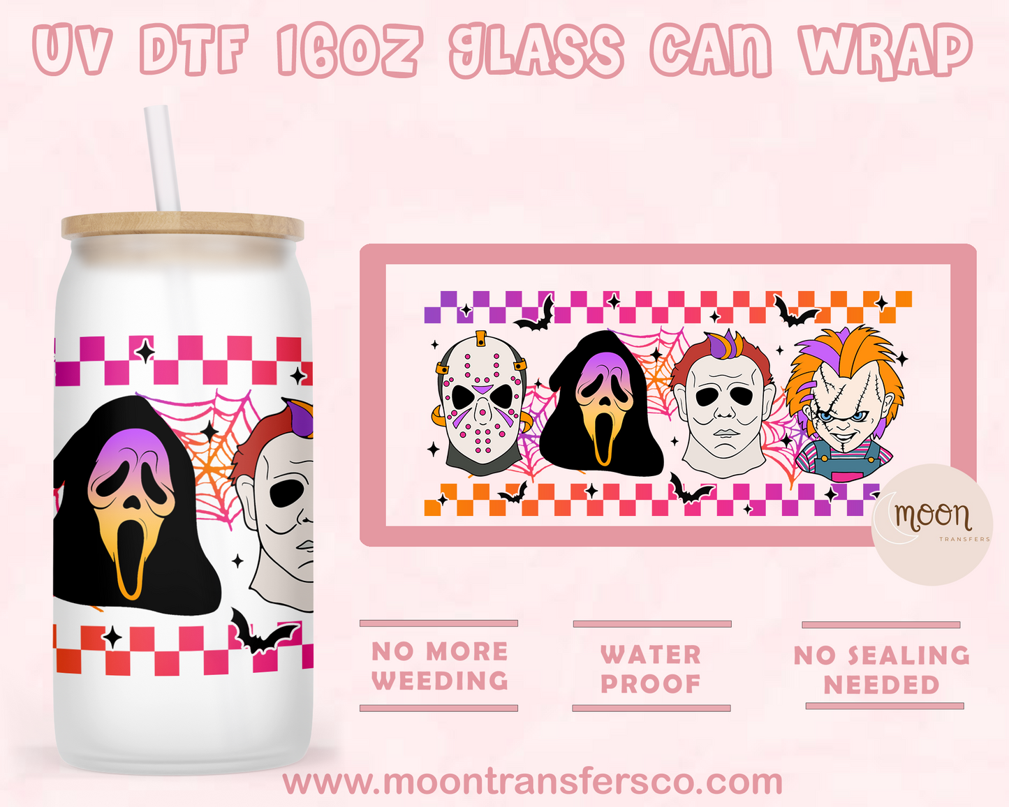 70-UV DTF 16oz Glass Can