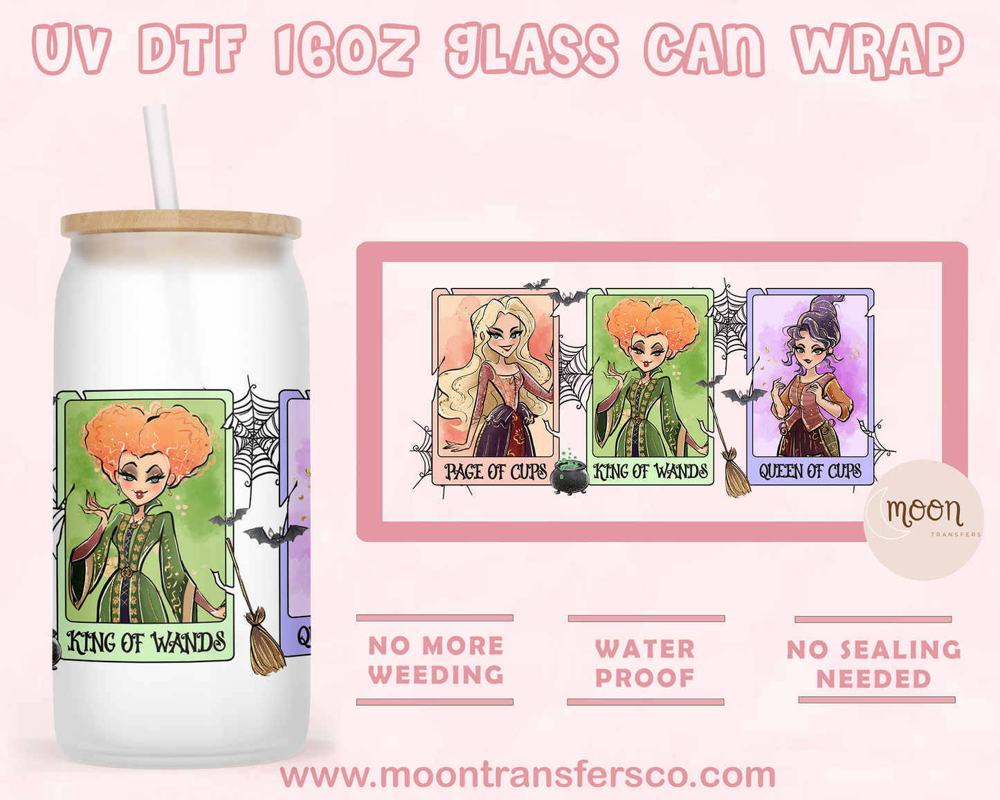 Sister Cards- UV DTF 16oz Glass Can