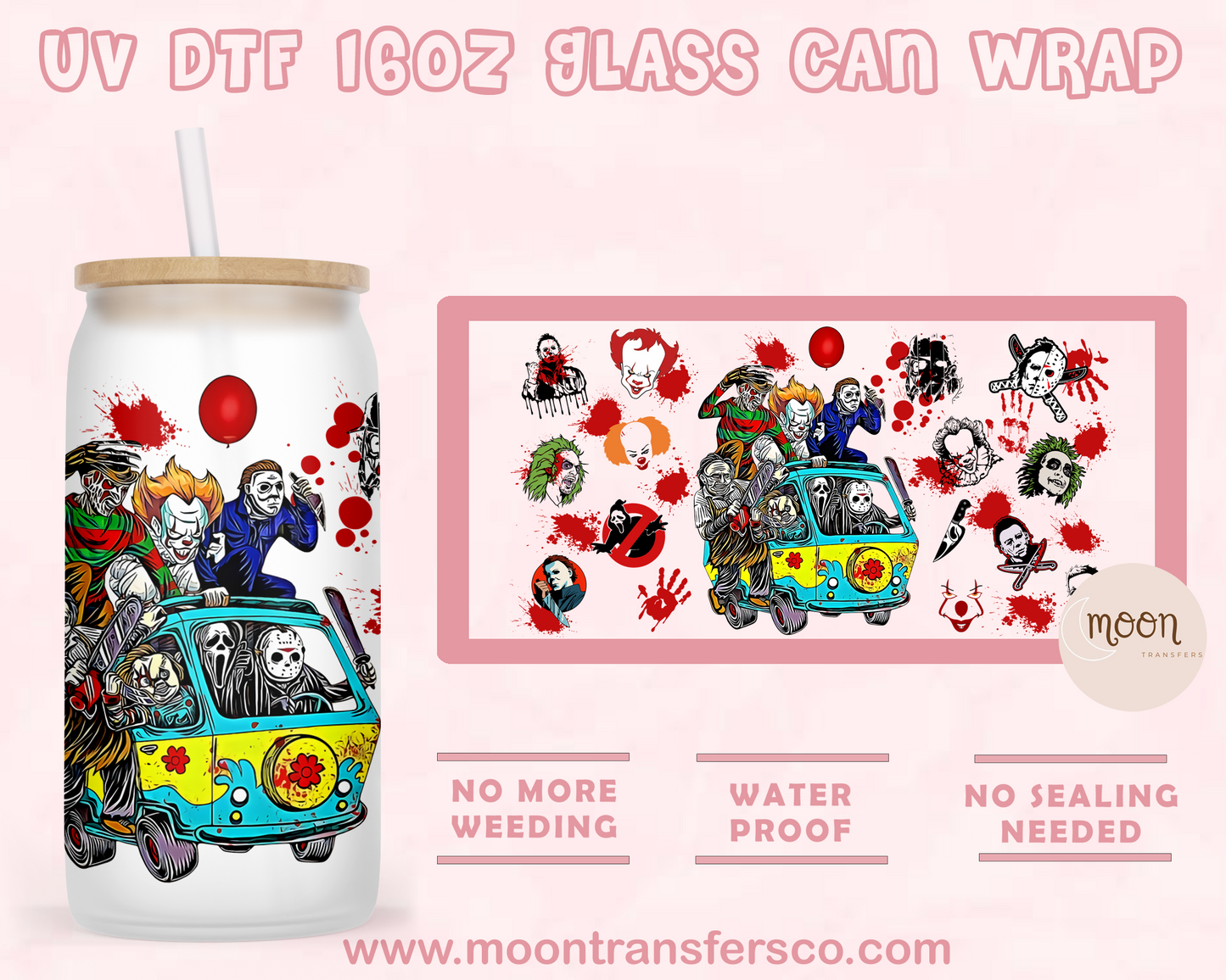 27- UV DTF 16oz Glass Can