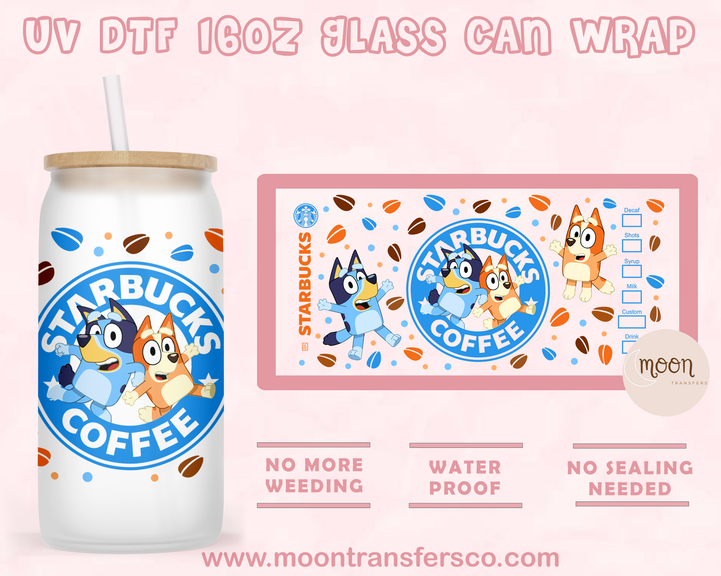 110-UV DTF 16oz Glass Can