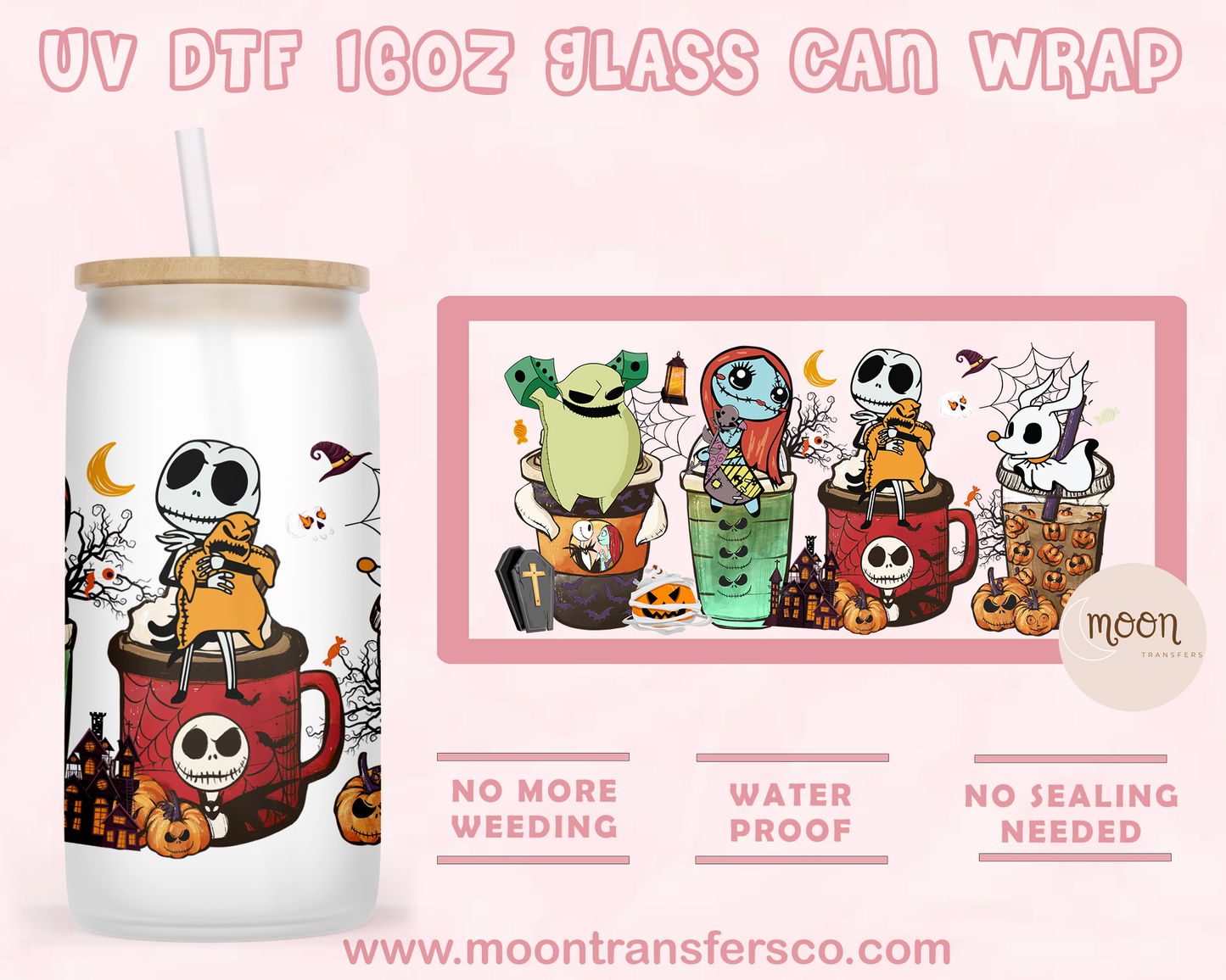 54- UV DTF 16oz Glass Can