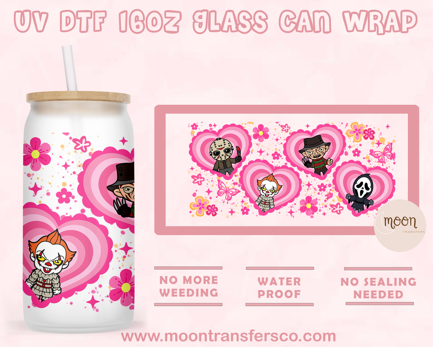 55- UV DTF 16oz Glass Can