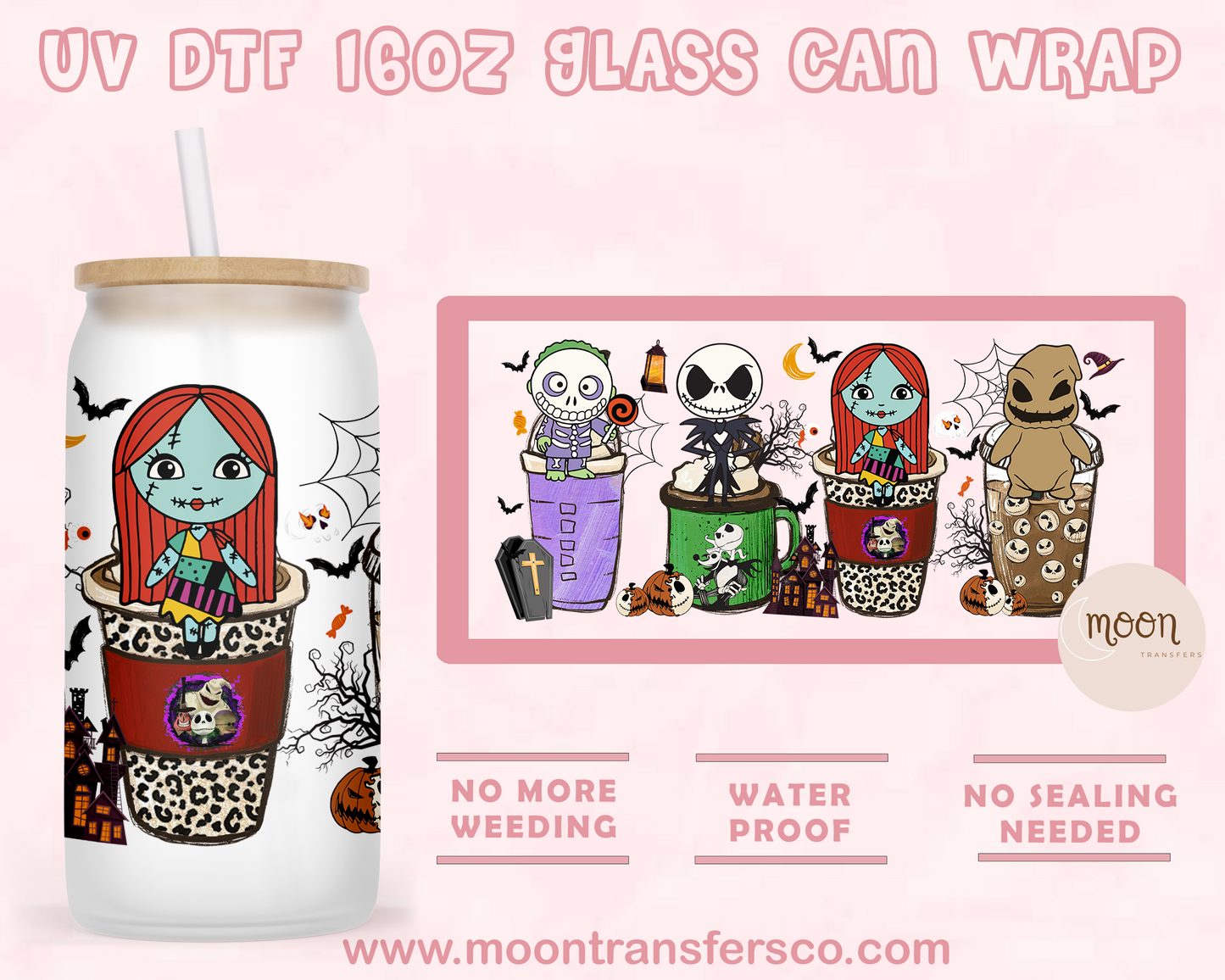 56- UV DTF 16oz Glass Can