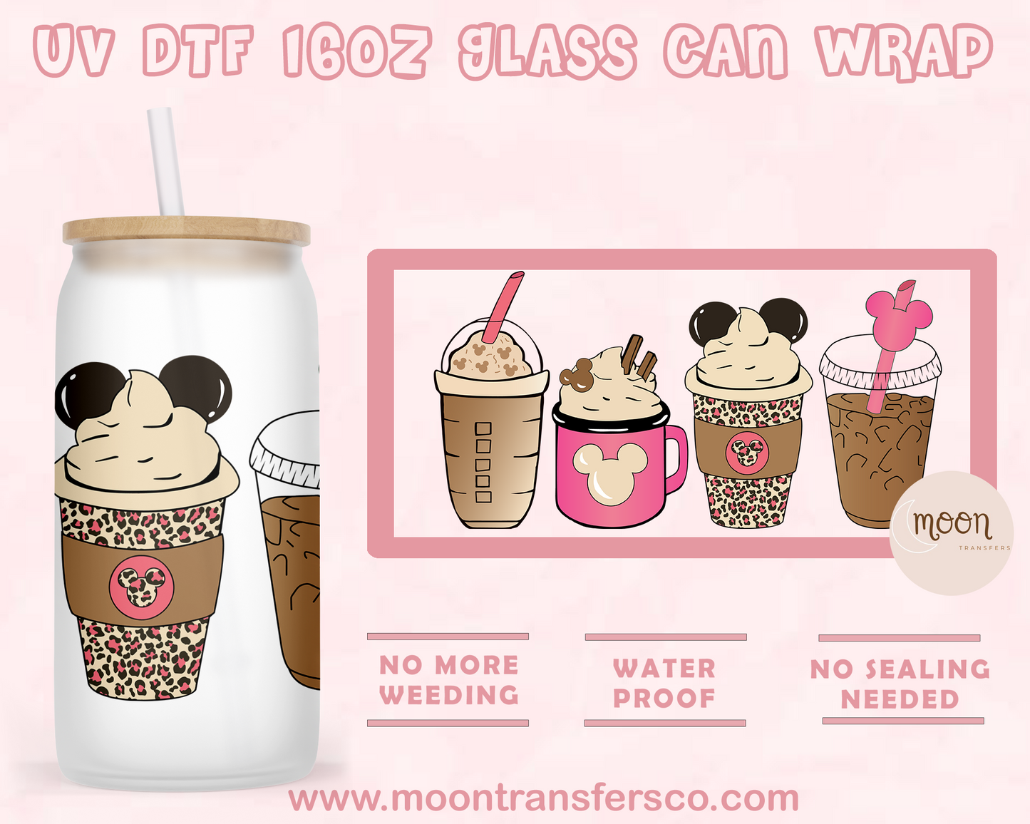 128-UV DTF 16oz Glass Can