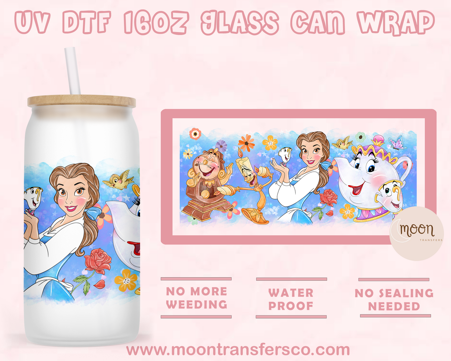 129-UV DTF 16oz Glass Can