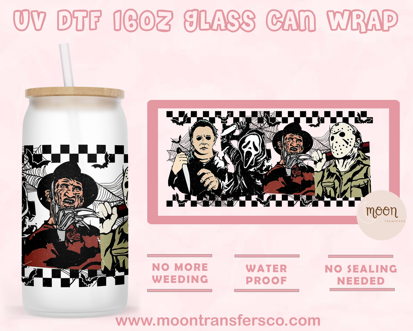 68-UV DTF 16oz Glass Can