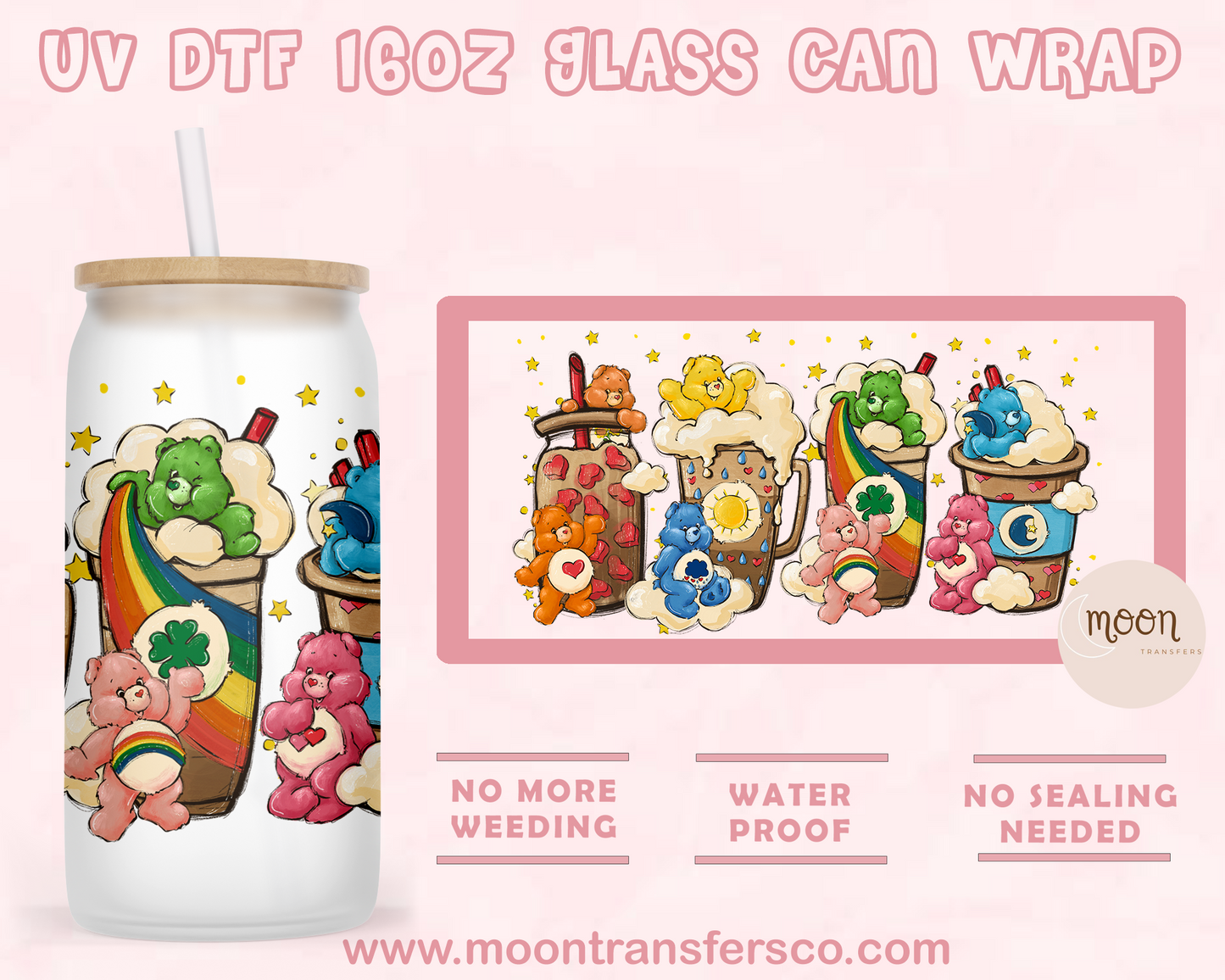 137-UV DTF 16oz Glass Can