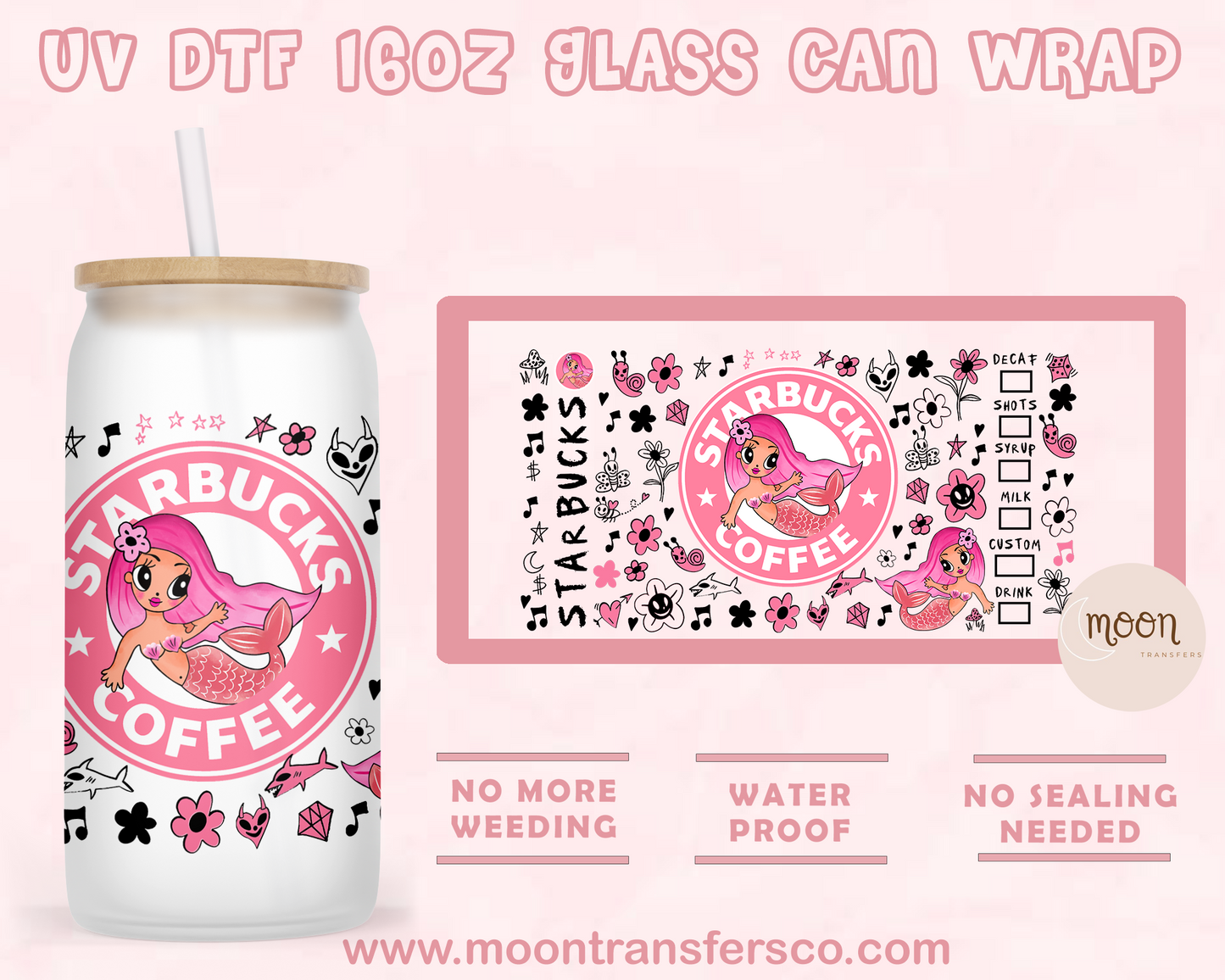 Bonito Coffee - UV DTF 16oz Glass Can