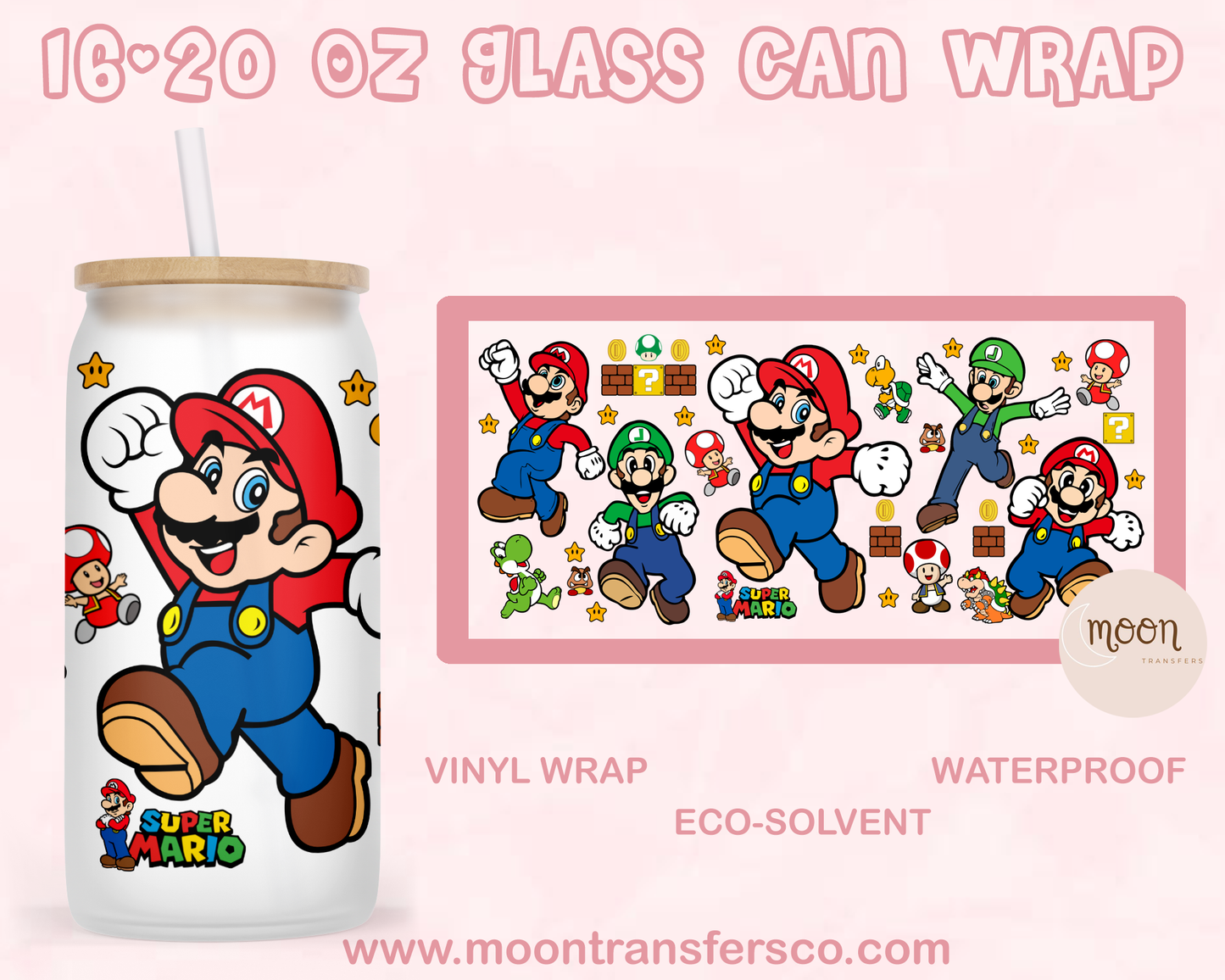 SM Can Wrap | Glass Tumbler Wrap| Vinyl Decal | Glass Can Wraps