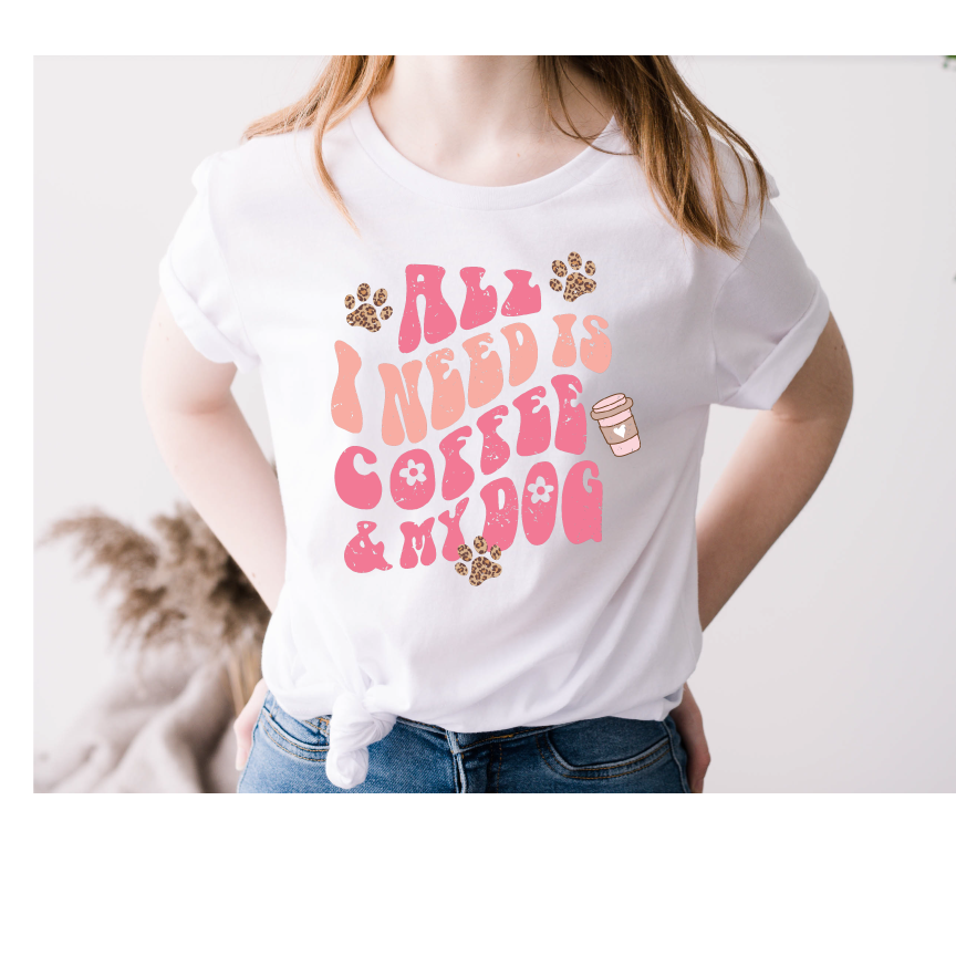 Coffee & My Dog - Full Color DTF Transfer