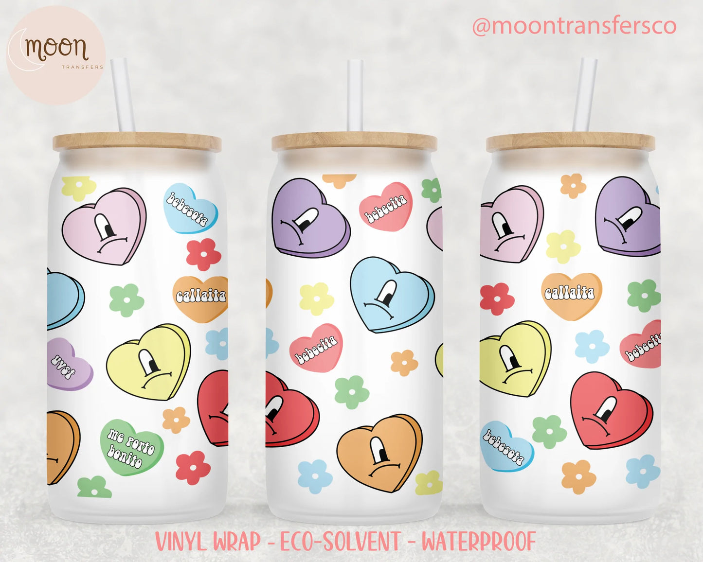 Bunny Valentine Heart |Glass Sublimation Tumbler Wrap | Valentine |Sublimation | Glass Can Wraps
