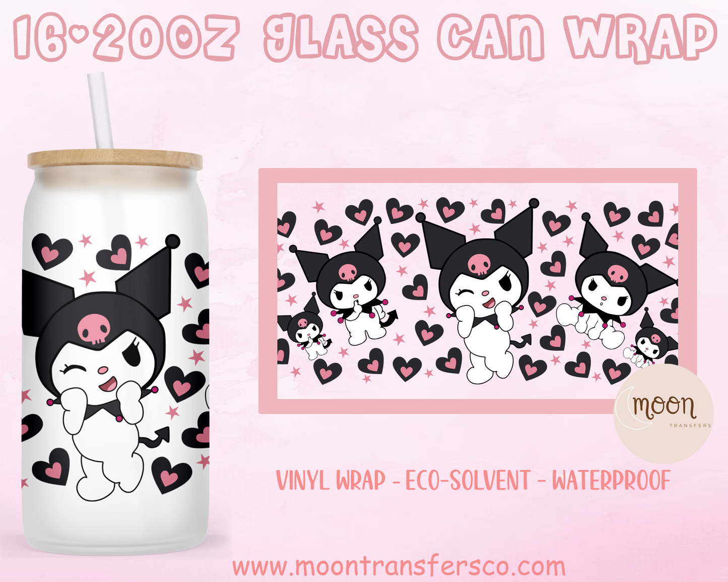 Cute Design| Glass Tumbler Wrap | Love | Vinyl Decal | Glass Can Wraps