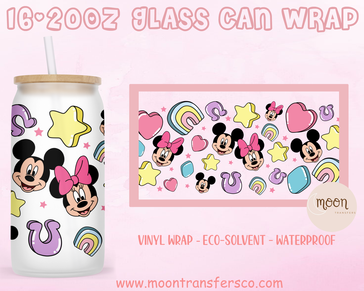 047| Glass Tumbler Wrap | Love | Vinyl Decal | Glass Can Wraps