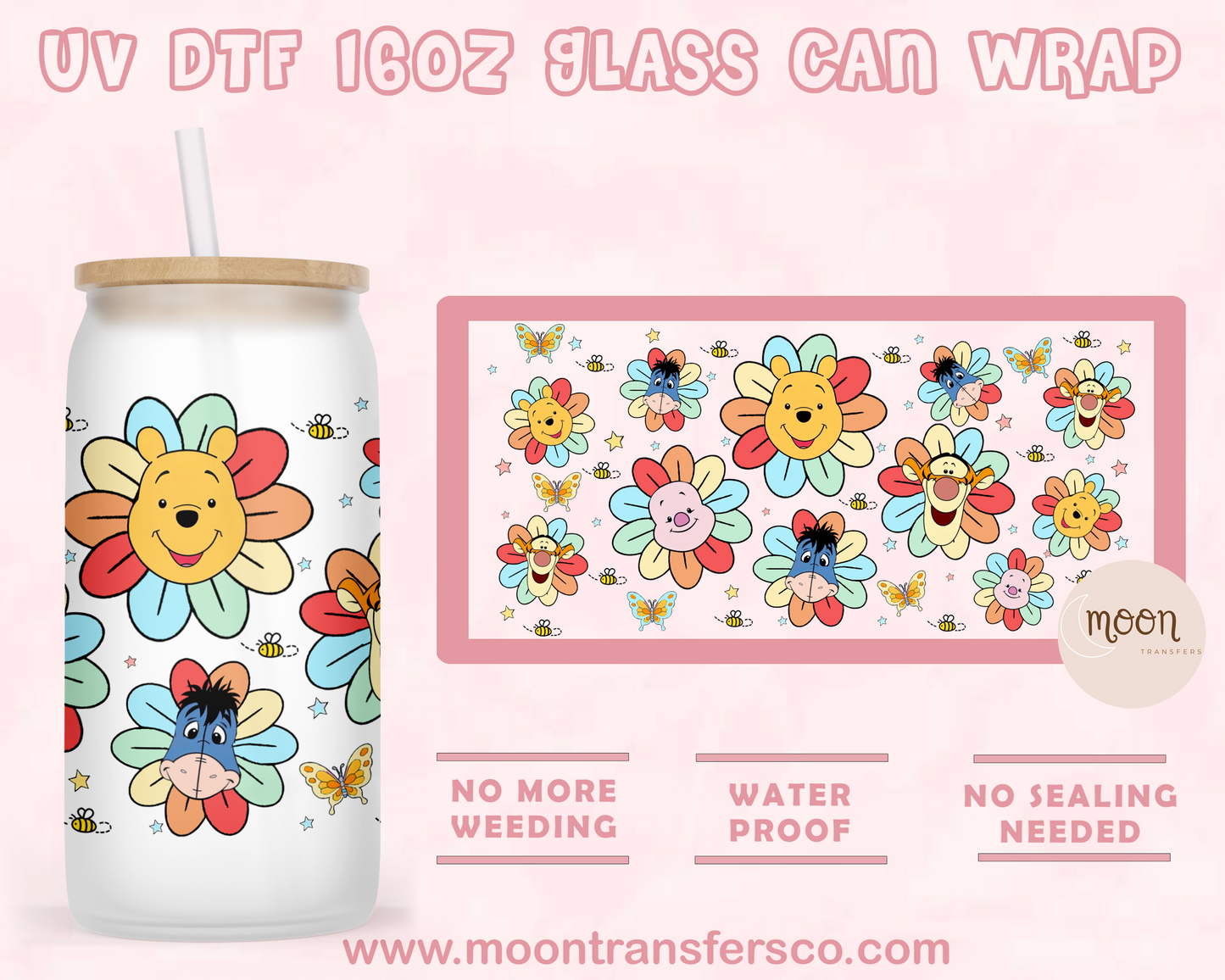 12- UV DTF 16oz Glass Can