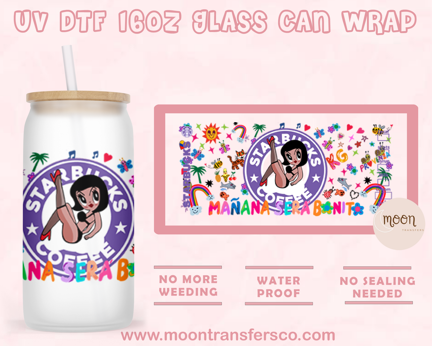 20- UV DTF 16oz Glass Can