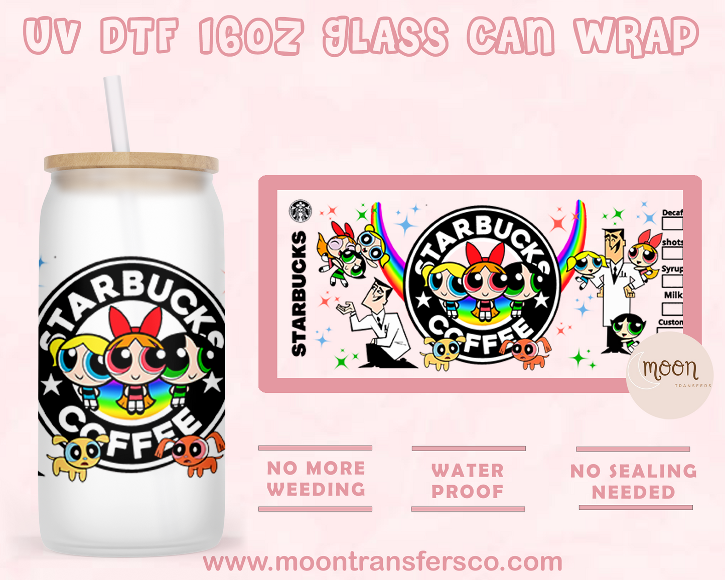 26- UV DTF 16oz Glass Can