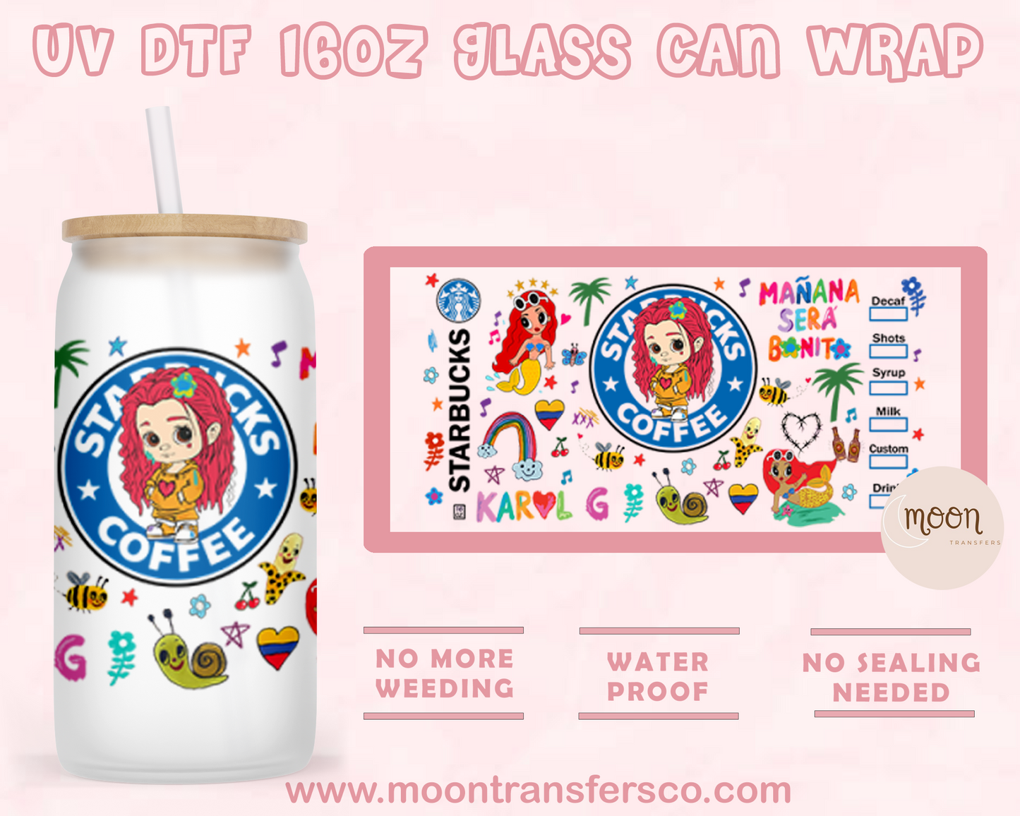 22- UV DTF 16oz Glass Can