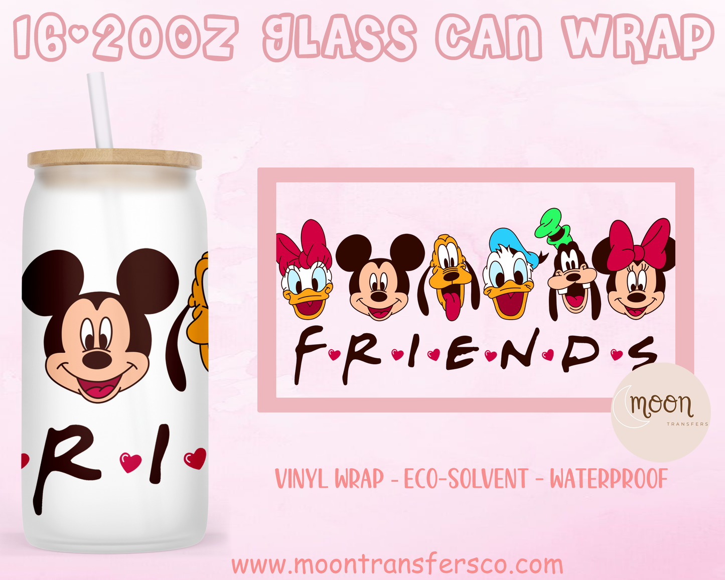 035 | Glass Tumbler Wrap | Valentine | Vinyl Decal | Glass Can Wraps