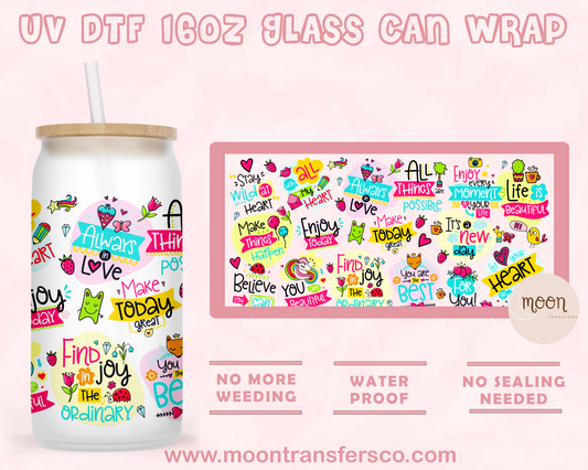 Positive - UV DTF 16oz Glass Can