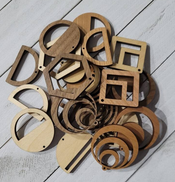 Half a Circle Macrame Wood Earring Blanks