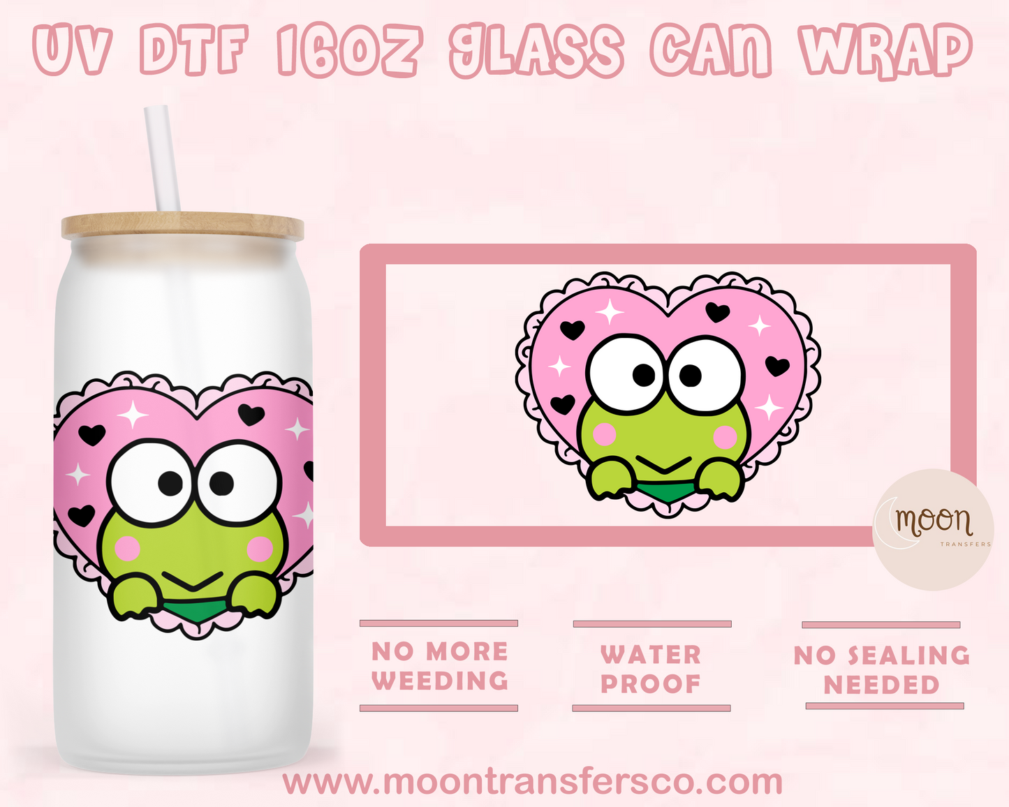 35- UV DTF 16oz Glass Can | Decal