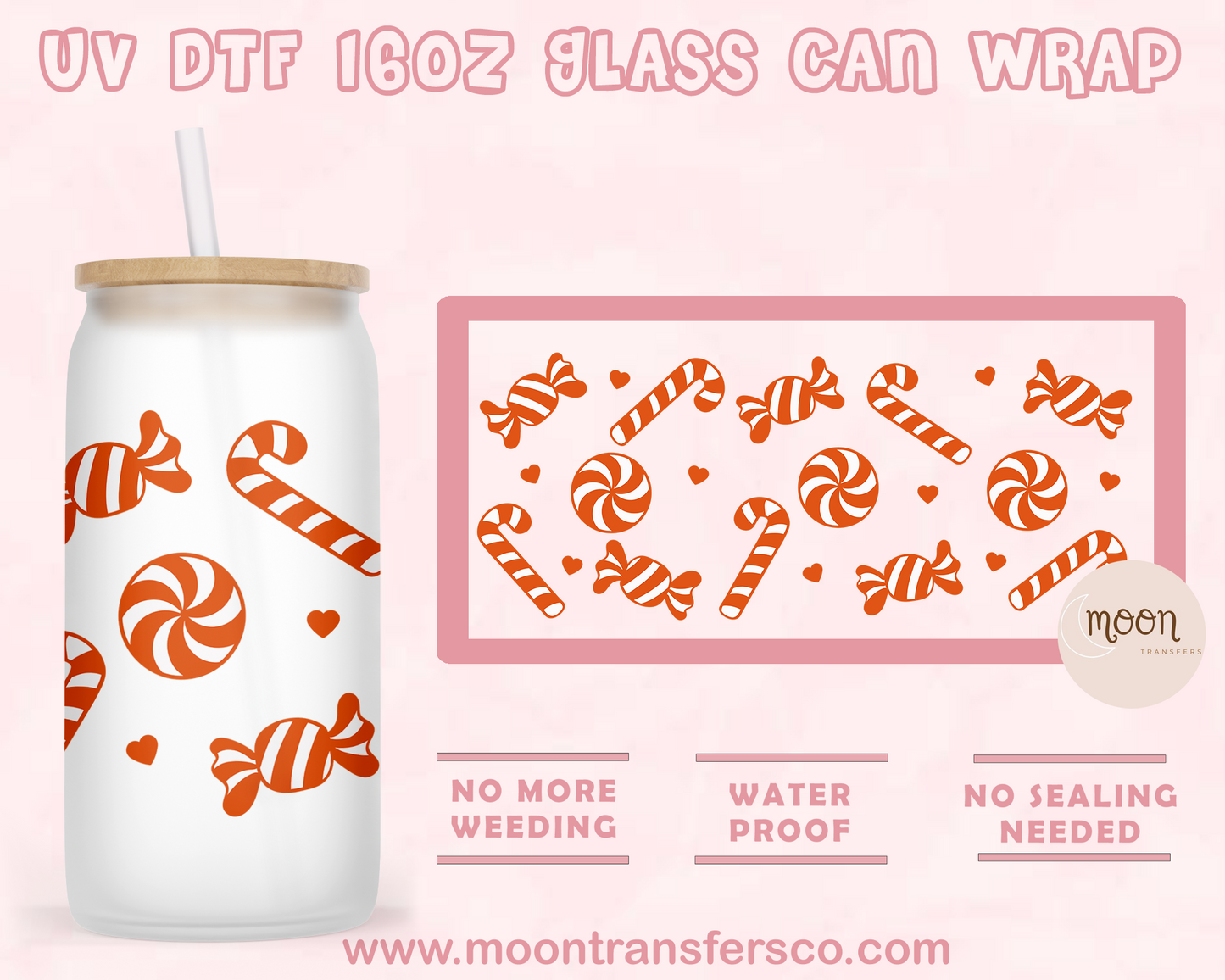 156- UV DTF 16oz Glass Can