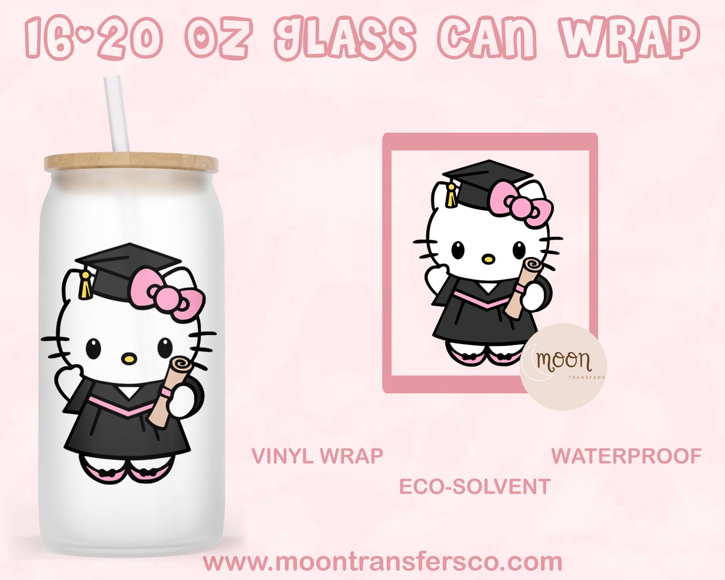 Graduation Decal| Glass Cup Decal | Vinyl Decal | Glass Can Wraps