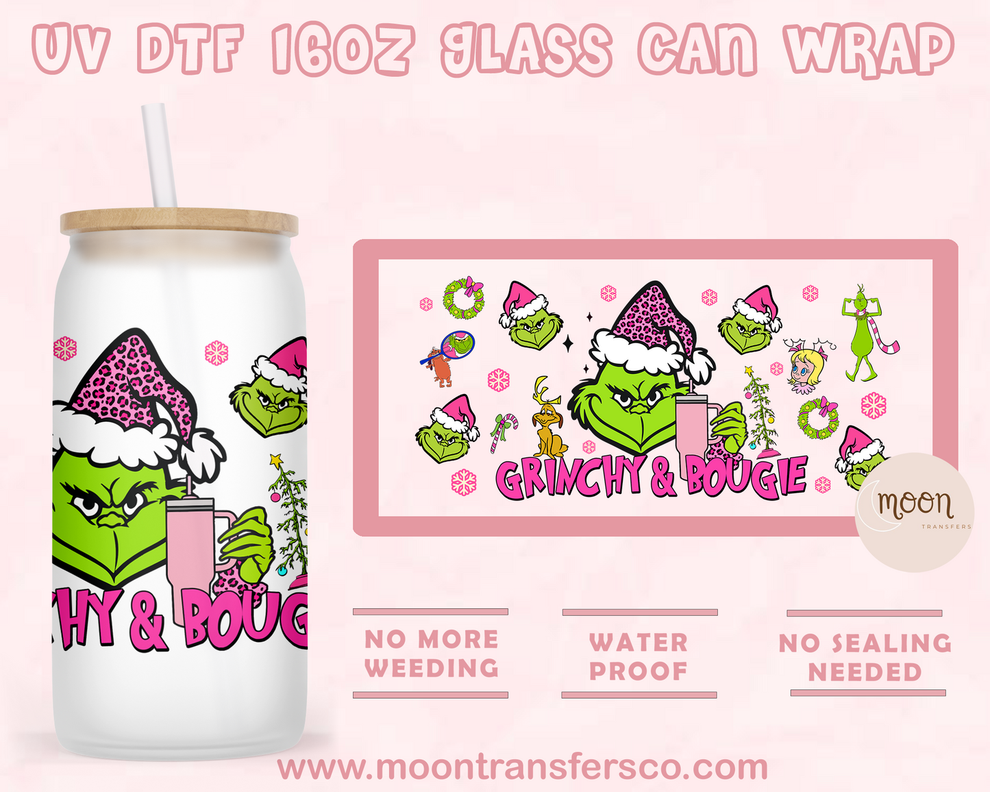 161- UV DTF 16oz Glass Can